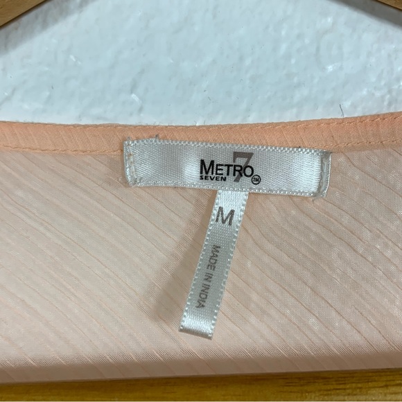 Metro Seven Sequin Coral Tunic Blouse Size Medium Women’s - Picture 7 of 9